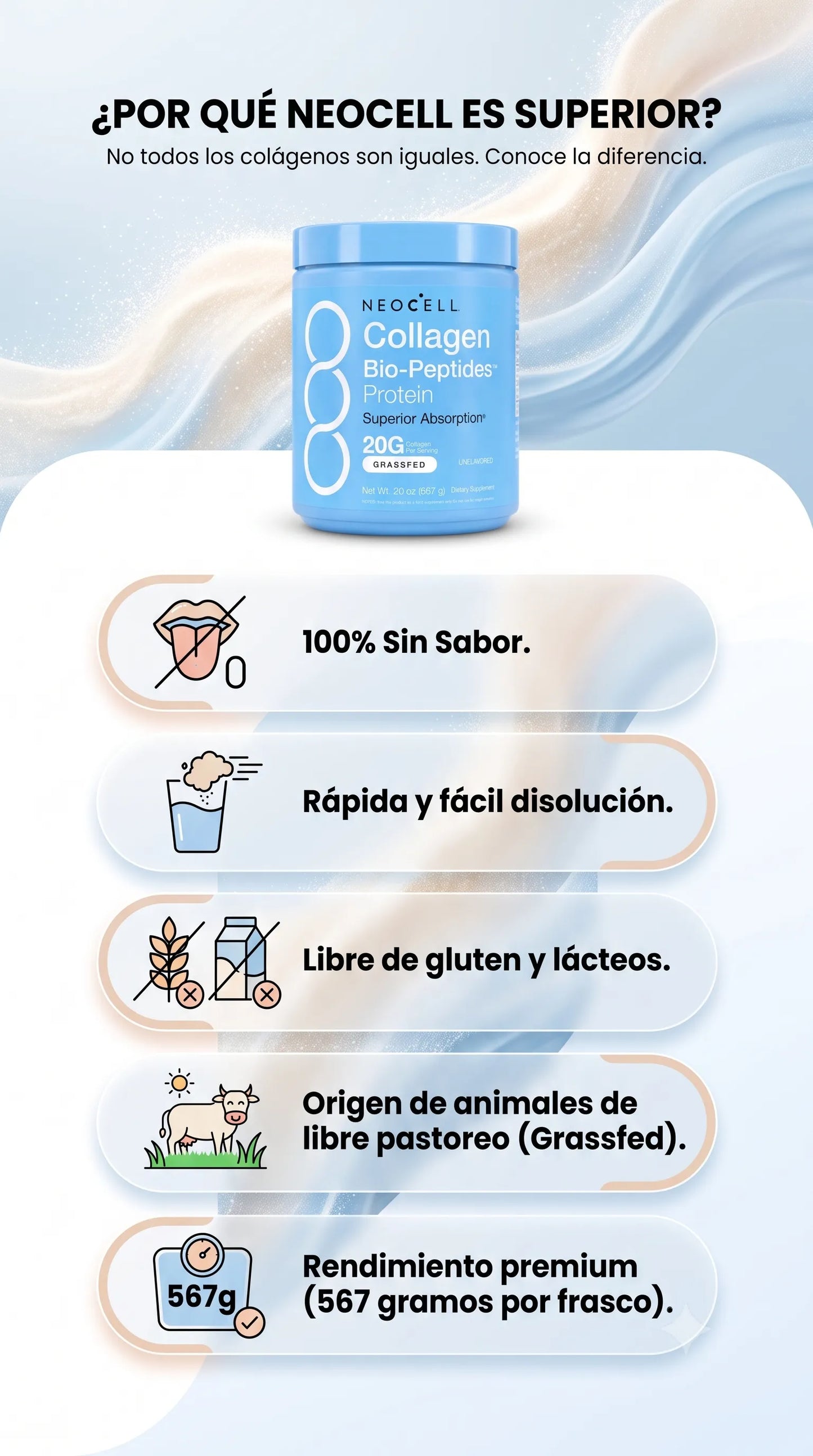 NEOCELL™ Colágeno Premium (567 g) – Rejuvenece tu cuerpo desde el interior