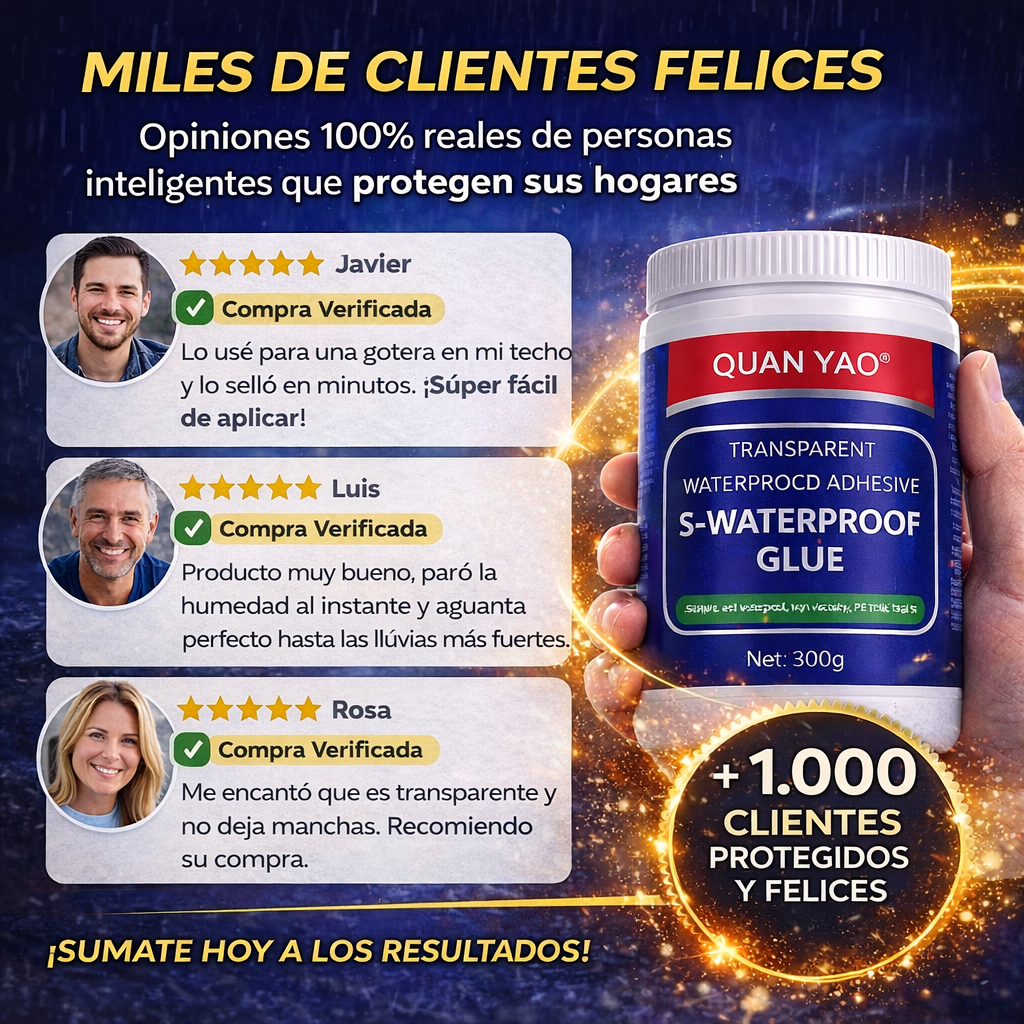 SELLADOR IMPERMEABLE TRANSPARENTE® 300 gr. - Adhesivo para Filtraciones y Grietas